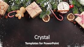  Presentation with fir tree - Beautiful presentation theme featuring fir tree hot chocolate backdrop and a dark gray colored foreground