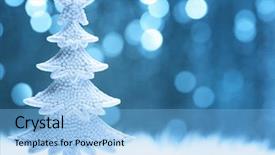  Presentation with animated christmas tree - Slides consisting of fir tree model on abstract background and a light blue colored foreground