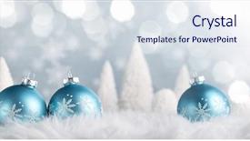  Presentation with snow tree - PPT theme having fir tree on snow background and a sky blue colored foreground