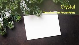  Presentation with christmas card - Colorful slide deck enhanced with fir tree over stone background backdrop and a tawny brown colored foreground