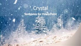  Presentation with winter wonderland - Slide deck enhanced with fir trees in the mountain background and a  colored foreground