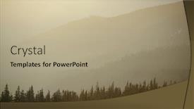  Presentation with forest morning - Audience pleasing presentation theme consisting of fir-trees-on-the-mountain backdrop and a coral colored foreground