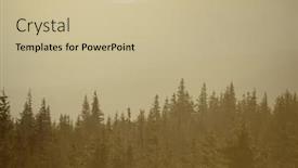  Presentation with forest morning - PPT theme featuring fir-trees-on-the-mountain background and a soft green colored foreground