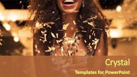  Presentation with outdoor party - Cool new slide set with fire - cheerful young woman holding single backdrop and a red colored foreground