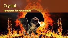  Presentation with hell - Presentation theme featuring dragon at hell's gates background and a tawny brown colored foreground