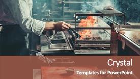  Presentation with meat beef - Audience pleasing slide set consisting of fire - food concept chef in white backdrop and a red colored foreground