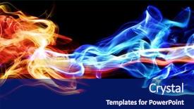  Presentation with fire red - Slides featuring fire - red and blue smoke background and a navy blue colored foreground