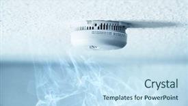  Presentation with detector - Beautiful presentation theme featuring fire - smoke detector backdrop and a sky blue colored foreground