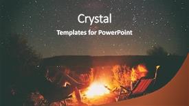  Presentation with relaxing - Slide set with fire - two friends are sitting background and a dark gray colored foreground