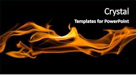  Presentation with flame - Theme having fire - yellow flame isolated on black background and a black colored foreground