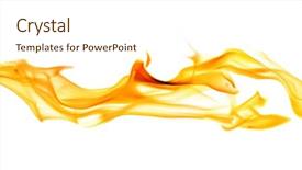  Presentation with fire - Slides enhanced with fire - yellow flame isolated on white background and a cream colored foreground