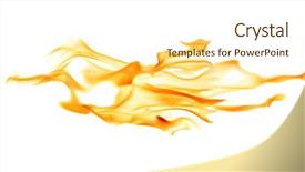  Presentation with flame - Slides enhanced with fire - yellow flame isolated on white background and a cream colored foreground