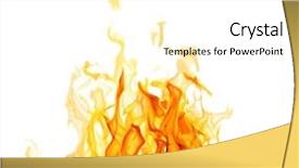  Presentation with flames - Slide set featuring fire - yellow flames isolated on white background and a white colored foreground