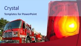  Presentation with fire alarm - Colorful theme enhanced with fire alarm - beacon emergency light backdrop and a light gray colored foreground
