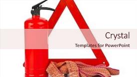  Presentation with fire alarm - Colorful PPT layouts enhanced with fire alarm - safety car set isolated backdrop and a lemonade colored foreground