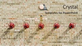  Presentation with fire system - PPT theme having fire alarm - sprinkler system background and a mint green colored foreground