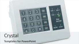  Presentation with fire system - Cool new PPT theme with fire alarm - wireless security system control pad backdrop and a light gray colored foreground