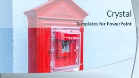 Presentation with fire alarm - Beautiful PPT theme featuring fire alarm box against wall backdrop and a sky blue colored foreground
