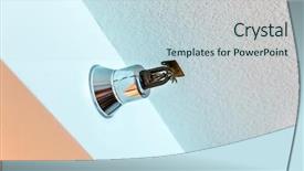  Presentation with fire alarm - PPT theme enhanced with fire alarm sprinkler background and a sky blue colored foreground