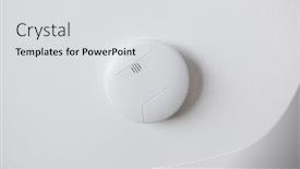  Presentation with smoke sensor - Theme having fire-alarm-system-safety background and a light gray colored foreground