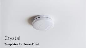  Presentation with smoke sensor - Audience pleasing PPT theme consisting of fire-alarm-system-safety backdrop and a light gray colored foreground