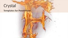  Presentation with alphabet - Cool new PPT theme with fire alphabet letter f backdrop and a coral colored foreground