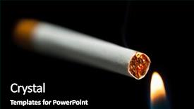  Presentation with cigarette - Beautiful PPT theme featuring fire and cigarette black background backdrop and a black colored foreground