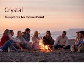 Fire At Autumn Beach PPT template 48 | CrystalGraphics