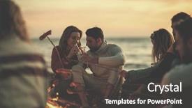  Presentation with grilling - Cool new theme with fire at autumn beach backdrop and a dark gray colored foreground