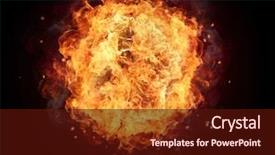  Presentation with free - Colorful slide set enhanced with fire ball with free space backdrop and a wine colored foreground