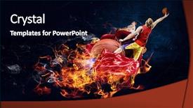  Presentation with passion - Amazing slides having fire basketball - passion and dynamics backdrop and a  colored foreground