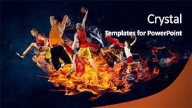  Presentation with molecular dynamics - PPT layouts enhanced with fire basketball - passion and dynamics background and a  colored foreground