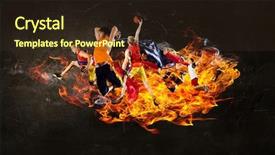  Presentation with population dynamics and biological communities - Presentation theme consisting of fire basketball - passion and dynamics background and a  colored foreground