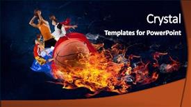  Presentation with passion - Presentation theme featuring fire basketball - passion and dynamics background and a  colored foreground
