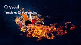  Presentation with passion - Colorful slides enhanced with fire basketball - passion and dynamics backdrop and a  colored foreground