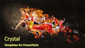  Presentation with passion - Cool new theme with fire basketball - passion and dynamics backdrop and a  colored foreground
