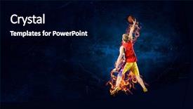  Presentation with energy power - Theme with fire basketball - your endless power and energy background and a  colored foreground