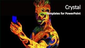  Presentation with light fire - PPT theme enhanced with fire body art glowing background and a black colored foreground