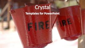  Presentation with hang - PPT theme with fire buckets hang background and a tawny brown colored foreground