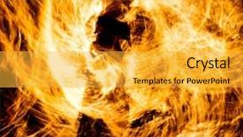  Presentation with performance - Slide deck enhanced with fire burning - night performance fiery motion background and a yellow colored foreground