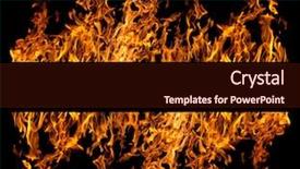  Presentation with flame - Colorful slides enhanced with fire burning - orange flame isolated on black backdrop and a  colored foreground