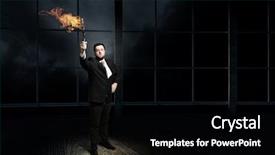  Presentation with solution images - Presentation theme enhanced with fire chief - he is searching for solution background and a  colored foreground