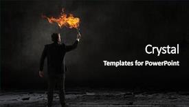  Presentation with solution - Theme having fire chief - he is searching for solution background and a black colored foreground