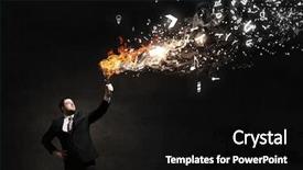  Presentation with solution - Audience pleasing presentation design consisting of fire chief - he is searching for solution backdrop and a black colored foreground