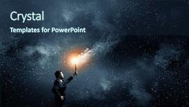  Presentation with solution images - Theme consisting of fire chief - he is searching for solution background and a  colored foreground