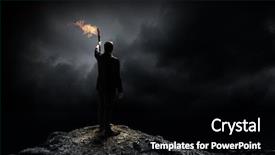  Presentation with solution - Beautiful theme featuring fire chief - he is searching for solution backdrop and a black colored foreground