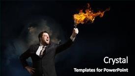  Presentation with problem solution motivation customer - Beautiful slides featuring fire chief - he is searching for solution backdrop and a black colored foreground