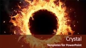  Presentation with circle - Presentation design having fire circle with free space background and a tawny brown colored foreground