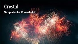  Presentation with fireworks - Slide deck with fire crackers - fireworks in sky mixed media background and a black colored foreground