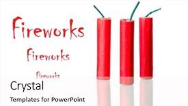  Presentation with sample - Audience pleasing PPT theme consisting of fire crackers - fireworks with sample text isolated backdrop and a sky blue colored foreground